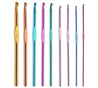 9 x Aluminium Crochet Needles for Knitting Crafts, 2.0 mm / 2.5 mm / 3.0 mm / 3.5 mm / 4.0 mm / 4.5 mm / 5.0 mm / 5.5 mm / 6.0 mm
