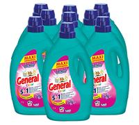 9 x detergente líquido General Color 5 en 1 para lavadora 60 lavados - 9 botellas de 2,7 L cada uno