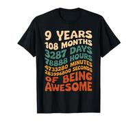 9 Years 108 Months 3287 Days Of Being Awesome Aniversario Camiseta