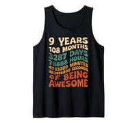 9 Years 108 Months 3287 Days Of Being Awesome Aniversario Camiseta sin Mangas