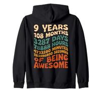 9 Years 108 Months 3287 Days Of Being Awesome Aniversario Sudadera con Capucha