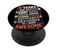 9 Years 108 Months 3287 Days Of Being Awesome Celebración PopSockets PopGrip Adhesivo