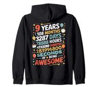 9 Years 108 Months 3287 Days Of Being Awesome Celebración Sudadera con Capucha