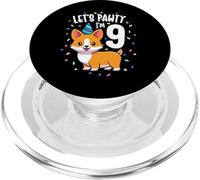 9 Years Old Corgi Dog Lover 9th Birthday Party Outfit Kid PopSockets PopGrip para MagSafe
