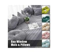 (90*210cm,Grass green)Long Plush Carpet Bedroom Bay Window Pad Sill Mats Blanket Non-Slip Seat Cushion
