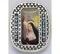 90.254.31 imán santa rita en cualquier lugar protéjame plata esmaltada a mano 3,5 cm