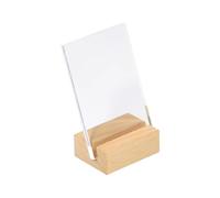 90 * 60mm Slope Sign Holder Frame Wooden Table Photo Stand Name Card Tag Oblique Plane Desk Display Rack