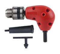 90° Angle Drill Chuck Adapter | 1.5mm - 10mm Clamping Range for Narrow Spaces | Carbon Steel Round Shank 9.5mm with Handle | 20N.m High Torsion