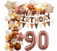 90 Años Globos Retro Brown, 90 Años Cumpleaños Mujer Hombre, Cumpleaños 90 Guirnalda Globos, Arco Globos 90 Años Cumpleaños Café, 90 Años Beige Vintage Globos 90 Años Cumpleaños Decoraciones