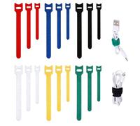 90 bridas de reutilizables 10/15/20 cm - Bridas de y bridas de Juego de 6 colores Organizador de cables, gestión de cables y bridas resellables para oficina y hogar
