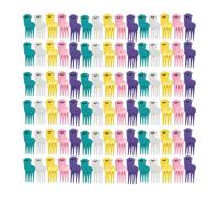 90 brochetas de frutas de animales - 1 tenedor de fruta de diseño para niños (alpaca) | tenedores de plástico ABS sin BPA para fiambrera Mepal, caja de aperitivos y picador de comida para dedos