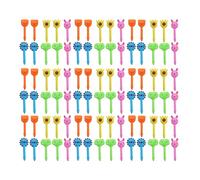 90 brochetas de frutas de animales - 5 tenedores de frutas de diseño para niños (elefante, león, ciervo, conejo, cerdo) | tenedores de plástico ABS sin BPA para fiambrera Mepal, fiambrera y picador de