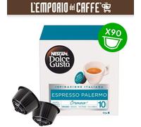 L'Emporio del Caffè - 90 Cápsulas de café expreso, mezcla Palermo, formato asequible, 3 paquetes de 30 cápsulas compatibles con máquina Dolce Gusto