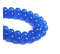 90 cuentas sueltas de piedra natural de calcedonia azul profundo de 8 mm para hacer joyas y pulseras