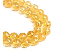 90 cuentas sueltas redondas de cristal de cuarzo amarillo citrino natural de 8 mm para hacer joyas, pulseras, collares