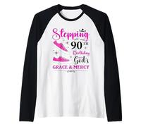 90 cumpleaños Noventa y 90 años Fiesta de cumpleaños Divertido para Mujer BD Camiseta Manga Raglan