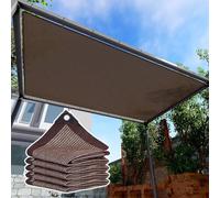90% de bloqueo UV - Lona de malla de bloqueo solar café para patio, invernadero, pollos y plantas, cubierta de toldo con ojales, 6 x 18 m