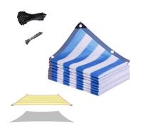 90% de protección solar para cochera, tela de rayas azules y blancas, lona de malla de fácil fijación, 3 x 20 pies, protección UV, toldo para exteriores, toldo versátil