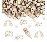 90 Decoraciones Confeti Madera para la Inscripción Escolar,Confeti Madera,Decoracione Vuelta Cole,Decoraciones Mesa Escolares,Caramelo ABC Arcoíris 123 Puntos,Decoracione Mesa Introducción (2025)