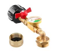 90-Degree Propane Refill Adapter with Gauge Valve, Camping Stove Adapter, Propanes 1lb Tank Adapters for Outdoor BBQ, Hiking, Tailgating and Urgency Use, 16.4x6.2x5.7 inches