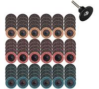 90 discos de lijado de 2 pulgadas, disco de acondicionamiento de superficie, disco de lijado de cambio rápido con un soporte de 1/4 pulgadas, almohadillas de nailon de óxido de aluminio grueso fino y