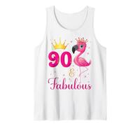 90 & Fabulous Flamingo Lovers 90 cumpleaños Fiesta de cumpleaños Camiseta sin Mangas