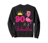 90 & Fabulous Flamingo Lovers 90 cumpleaños Fiesta de cumpleaños Sudadera