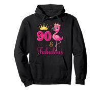 90 & Fabulous Flamingo Lovers 90 cumpleaños Fiesta de cumpleaños Sudadera con Capucha