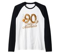 90 Feliz Cumpleaños Portugal Feliz Cumpleaños Portugués Camiseta Manga Raglan