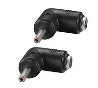 90 Grados Plug 5,5 mm x 2,1 mm Hembra a 3,5 mm x 1,35 mm Macho para Adaptador de Corriente, LED, Cámara CCTV Potencia, Coche, Monitores y Más -2 Pack
