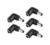 90 Grados Plug DC 5,5 mm x 2,5 mm Macho a Hembra Conector para Adaptador de Corriente, LED, Cámara CCTV Potencia, Coche, Monitores y Más - 5 Pack