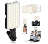 90 LED Portátil Selfie Luz con Clip, CRI 95+ Recargable Teléfono Luces de Relleno, Ajustado 3 Modos de Luz y 10 Niveles de Brillo para el Teléfono, Ordenador Portátil, Cámara (M160)