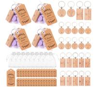 90 llaveros de madera inspiradores de la Biblia, regalos de agradecimiento, versículo bíblico, llaveros a granel con tarjeta de agradecimiento y bolsas de organza, citas cristianas, llaveros de madera