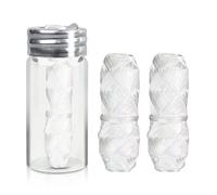 90 Metros Hilo Dental Ecologico, Dental Sin Plástico, Contiene Cera, Envasado En Frascos De Vidrio, 3 Rollos De Hilo Dental Vegano De Fibra De Maíz, Sostenible, Con Sabor Natural A Menta