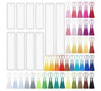 90 Moldes De Silicona Para Marcapáginas Rectangulares Con Diferentes Borlas De Colores Para Joyería Artesanal Herramientas De Prueba De Fundición Juguetes De Prueba Para Hogar 90 Unidades