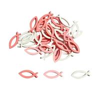 90 piezas de confeti de madera recortes de pescado decoraciones para celebración religiosa bautismo fiesta fiesta ceremonia de mesa adornos ceremonia religiosa decoración de mesa