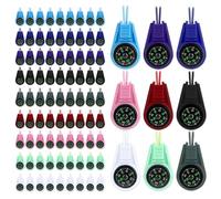 90 Pzs Brújula para Niños, Portátil Minibrújula con Cordón Brújula de Supervivencia para Senderismo Brújula de Exploración para Niños para Exteriores Campamentos Regalos de Fiesta (9 Colores)