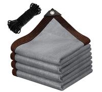 90% Sun - Red eléctrica gris para exteriores de 12 x 47 pies con ojales, perfecta para patio, pera, invernadero, pollo, patio trasero, protección de balcón