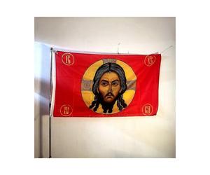 (90 x 150cm) Russia Jesus Flag Christ Religion Faith Face Flag Polyester Banner For Decor