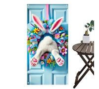 90 x 180 cm Easter Door Cover, Reutilizable Decorative Bunny Banners, Outside Yard Easter Door Sign, Spring Party Garage Wall Decor, Classroom Home Office Porch Banner, Festive Rabbit Decor