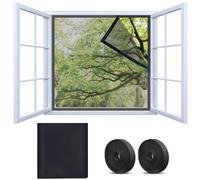 90 x 90 cm - Mosquitera autoadhesiva ajustable para ventana, mosquitera invisible y mosquitera a prueba de insectos, con cinta autoadhesiva