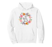 90 Years Loved 90th Birthday Floral 90 Year Old Men Women Sudadera con Capucha