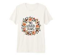 90 Years Loved 90th Birthday Funny 90 Year Old Women's Camiseta Premium