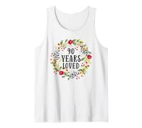 90 Years Old 90th Birthday Women Cool 90 Years Loved Camiseta sin Mangas