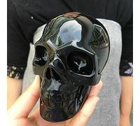 900-1000g Grandes piedras negras naturales de obsidiana y minerales Skull tallado para la decoración del hogar Reiki Energy Chakra regalos-PORCELANA