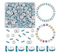 900 Pcs 8mm Spacer Beads for Crafting, 15 Colors Rondelle Spacer Beads Box, Fancy Sparkle Crystal Rhinestone Beads