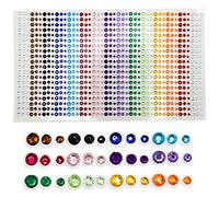 900 pegatinas de diamantes de imitación, 3 mm, 4 mm, 5 mm, colores autoadhesivos, con diamantes de imitación redondos, para decoración de manualidades