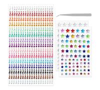 900 Pegatinas De Diamantes De Imitación Y 2 Pegatinas De Estrellas, Con Pinzas De Acero Inoxidable De 1 Pieza, Pegatinas Decorativas, Se Pueden Utilizar Para Maquillaje, Uñas, Artículos, Etc.