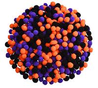 900 Piezas Halloween Pom Pom Mini Pom Poms Craft Pom Pom Bolas Fuzzy Pom para Hobby Suministros DIY Halloween Party Decorations (negro, naranja, púrpura)