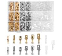 900 Piezas Terminales Eléctricos de Crimpado con Aislante Manga, 2.8mm 4.8mm 6.3mm Macho Hembra Terminales Conectores Kit, Cable Terminal Crimp Bloque para Crimpar Cableado Eléctrico